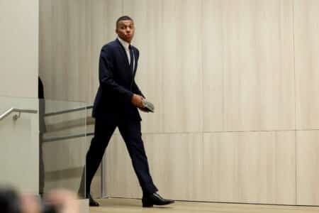 Kylian Mbappé, lors de sa présentation au Real Madrid.